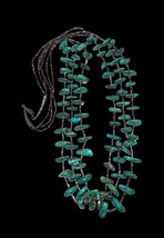 Navajo Sterling Handmade Multi Strand Natural Turquoise Heishi Beaded Necklace - £160.35 GBP