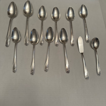 Vintage 1847 Rogers Bros IS Daffodil Lot Of 12 Silverplate Flatware Spoons Knife - £31.31 GBP