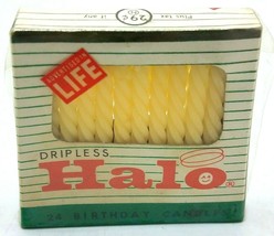 Vintage NOS Sealed HALO Dripless Birthday Candles 24-Pack 2&quot; Twisted - £4.89 GBP