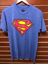 NEW Men&#39;s DC Comics Superman Active T-Shirt Running Crew Neck Blue Quick... - $9.89