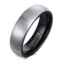 New Fashion 100% Tungsten Carbide Wedding Male Ring Jewelry Punk Vintage Black S - £17.82 GBP