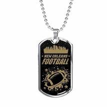 Express Your Love Gifts New Orleans Fan Gift Football Necklace Stainless Steel o - £43.35 GBP