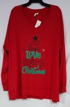 Cato Women&#39;s Plus Size love Christmas Long Sleeves Sweatshirt Red 22/24 - $30.72