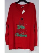 Cato Women&#39;s Plus Size love Christmas Long Sleeves Sweatshirt Red 22/24 - $42.14 CAD