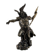 Zeus Greek God of Thunder with Aetos Dios Wielding Lightning Bolt Statue - £197.83 GBP