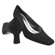 Stuart Weitzman Womens 9 Heel Shoes Pumps Black Fabric Spool Heel - £35.95 GBP