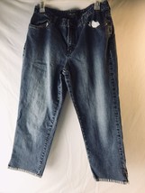 Eddie Bauer Stretch Cropped Capri Blue Jean Denim Size 12 - £7.43 GBP