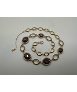 Judith Jack Rare Gold Over Sterling Silver Purple Crystal Necklace 16.75... - $3,146.20 MXN