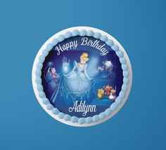 7.5 inch round uncut Princess themed cake topper - $10.99