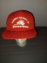 Vintage Firestone Sunbelt Ag Expo Snapback Trucker Rope Hat Cap Logo Retro Braid - £31.60 GBP