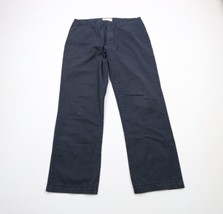 Vtg Gap Surplus Mens 34x32 Faded Pinstriped Wide Leg Chino Pants Black Cotton - £43.32 GBP
