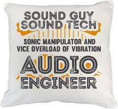 Make Your Mark Design Sound Guy White Pillow Cover for Audio Recording Engineer  - £19.48 GBP+