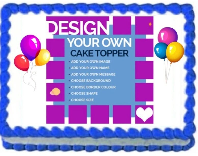 Design Customize Your Own Cake Image Birthday Cake Topper Decoration Fro... - $9.47