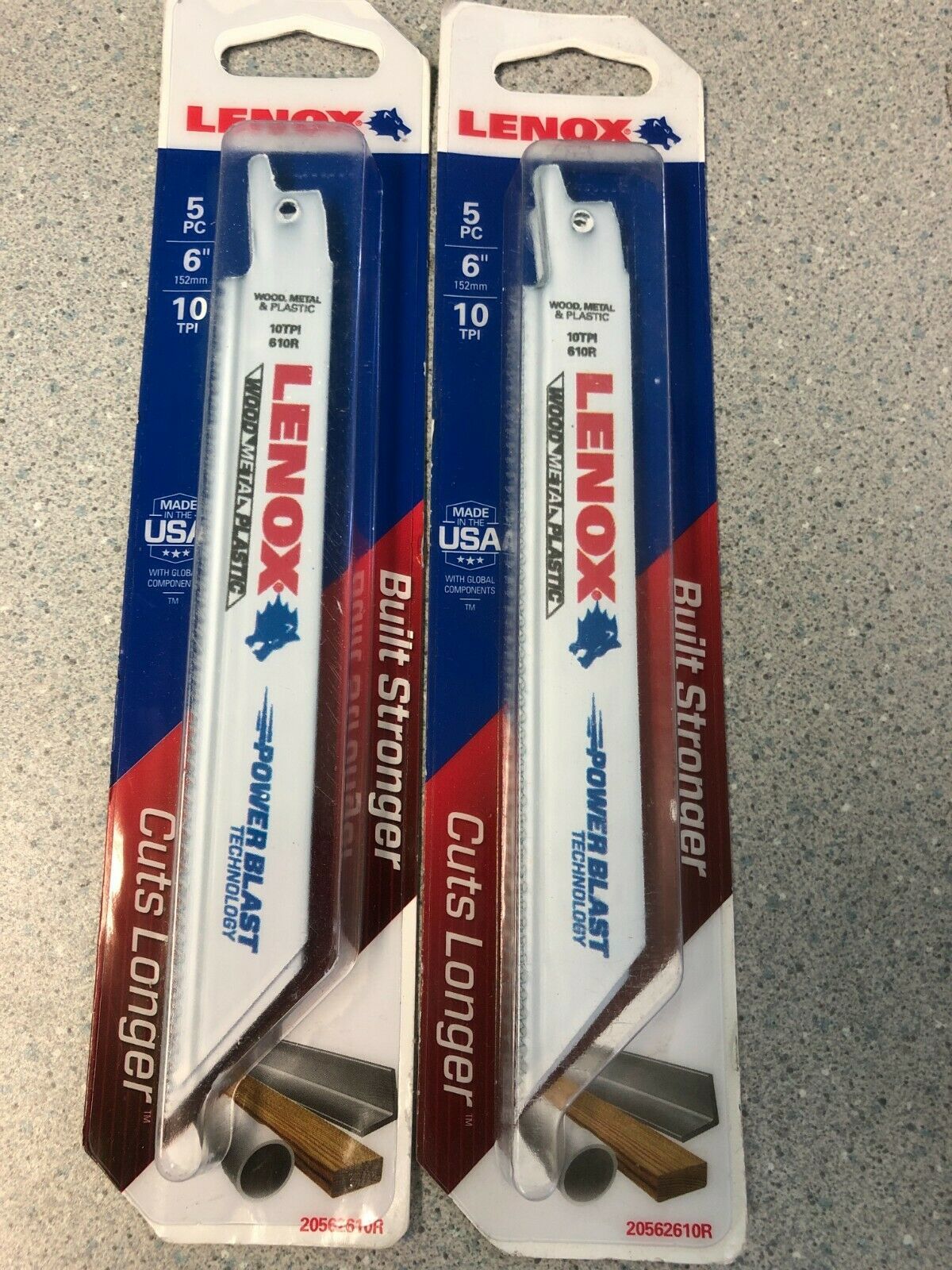 2X Lenox 20562-610R 6" x 10T Wood & Metal Reciprocating Saw Blades 5 Pack USA - $18.80