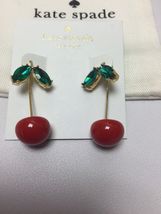 KATE SPADE 12K Gold Plated Ma Chérie Cherry Hanger Earrings w/ KS Dust Bag - $39.99