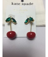 KATE SPADE 12K Gold Plated Ma Chérie Cherry Hanger Earrings w/ KS Dust Bag - $39.99