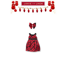 Janie and Jack Girl Holiday Christmas Special Silk Dress 2-Piece Set NWT... - £77.85 GBP
