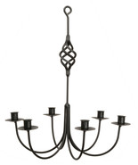 &quot;BIRD CAGE&quot; BASKET WROUGHT IRON CANDLE CHANDELIER - 6 Arm Handcrafted Ca... - £279.68 GBP