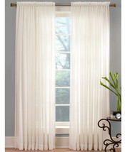 Miller Curtains Sheer Curtain Panel with Rod Pocket Size 59 x 84 Color White - £34.95 GBP