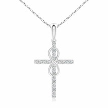ANGARA Natural Diamond Cross and Pendant Necklace in 14K Gold (GVS2, 0.1 Ctw) - £502.87 GBP