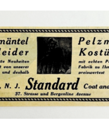 1945 WW2 German-USA Advertisement Standard Coat & Dress Union City NJ C94C - €17,17 EUR 1945 WW2 German-USA Advertisement Standard Coat & Dress Union City NJ C94C - €17,17 EUR