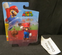 Super Mario Jakks Pacific 2.5" figure 2021 Nintendo Raccoon Mario w/ super leaf - £23.24 GBP