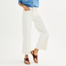 Sonoma Wide Leg Ankle Jeans Womens 16 Off White Cotton Stretch NEW - £20.77 GBP