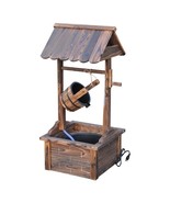 Outdoor Garden Solid Wood Wishing Well Water Fountain with Bucket and Pump - $4,114.16 MXN
