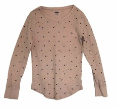 Old Navy Girl&#39;s Long Sleeve Shirt Size L (10-12) Pink w/ Blue Stars - £6.41 GBP