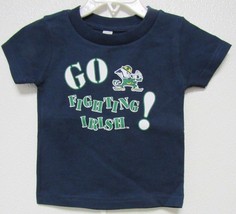 NCAA Notre Dame Fighting Irish Logo on Navy T-Shirt Style Two Feet Ahead... - $16.95