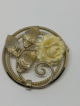 Vintage A&amp;Z 12k Gold Filled GF Flower Brooch Pin - £15.84 GBP