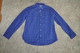 Mens Sport Shirt Urban Pipeline Blue Black Plaid Button Front Long Sleev... - £12.99 GBP