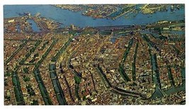 Airline Issued KLM Aerial View Amsterdam Postcard Royal Dutch Airlines - $17.80