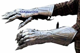 Medieval X-Mas Knight Steel Gauntlet/Gloves Set Medieval Costume Steel Gloves - £126.54 GBP