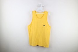 Vtg 90s Speedo Mens Large Faded Spell Out Thermal Knit Tank Top T-Shirt Yellow - £31.61 GBP