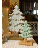 NEW DECORATIVE LAYERED FROSTED SUGARED GINGERBREAD TREE - MINT GREEN 6” ... - $27.62