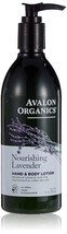 Avalon Organics Hand &amp; Body Lotion, Nourishing Lavender, 12 Oz - £15.97 GBP