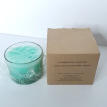 Avon 3 Wick Cucumber Melon Large Candle In Glass 3" Tall x 3 3/4" Discontinued - $29.69