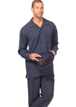 Men MONTIQUE 2pc Set Walking Leisure suit Long Sleeve Set 1641 Navy blue - $50.00