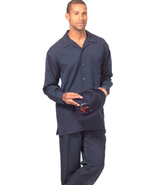 Men MONTIQUE 2pc Set Walking Leisure suit Long Sleeve Set 1641 Navy blue - £71.92 GBP