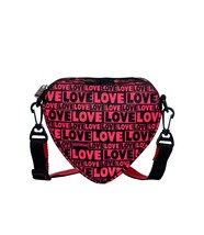 LeSportsac Only Love Heart Crossbody Bag, Black &amp; Red LOVE Color Block Design - £43.29 GBP