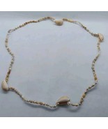 Hand-made seashell stringed necklace large shells and small shells 35&quot; - $9.89