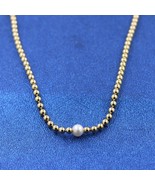 14K gold-plated Treated Freshwater Cultured Pearl & Beads Collier Necklace 45CM  - $29.80
