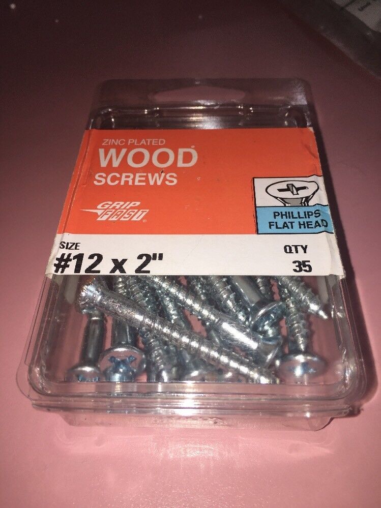 zinc plated wood screws 12x2 qty 24 - $12.87