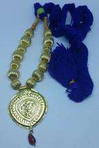 Punjabi folk cultural bhangra gidha kaintha pendant blue thread necklace z2 - £15.90 GBP