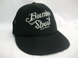 Bourbon Street New Orleans Hat Vintage Black Spell Out Snapback Trucker Cap - £15.95 GBP