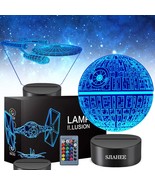 3D Star Wars Lamp -3 Patterns Night Light With Timing Remote Control And... - £28.32 GBP