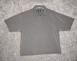 VTG Nike Golf Polo Shirt Mens Large Black Gray Short Sleeve Carbon Fiber Pattern - £14.30 GBP