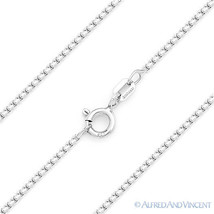 Solid .925 Italy Sterling Silver Men&#39;s Round Box 1mm Link Italian Chain Necklace - £14.51 GBP+