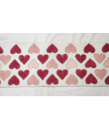 Valentines Red Pink Hearts Beaded Table Runner  13&quot;x 36&quot; - £50.41 GBP